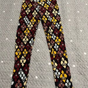 LuLaRoe Leggings with Red and Yellow Pattern- Never Worn